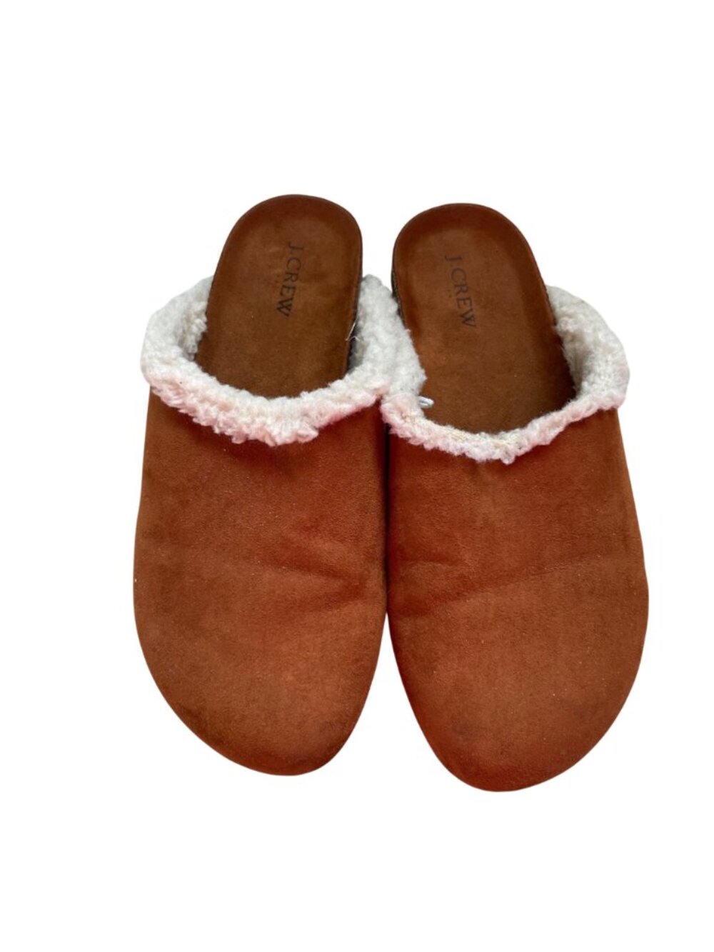 J.Crew Womens Faux Suede Shearling-Lined Slippers In Chestnut Brown Size 8 7.5 - Picture 3 of 9